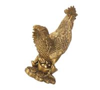HAKIDZEL Brass Rooster Figurine and Practicability Desktop Ornament with Realistic Design Retro Golden Chicken Statue for Home and Office Decoration