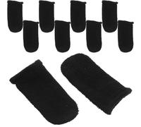 HAKIDZEL Breathable Non Sweat Finger Sleeves Wearresistant Cloth Material 10pcs Ultra Thin Black Finger Covers Gaming Gloves for Mobile Phone Games for Gamers