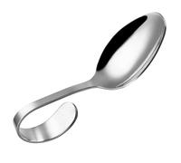 HAKIDZEL Buffet Serving Spoon with Curved Handle, Stainless Steel Bent Serving Spoon Featuring Sl esign and Long-Lasting Durability, for Buffet and Wedding Tableware