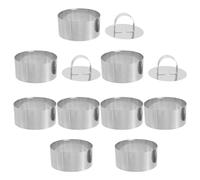 HAKIDZEL Cake Ring Mold Mirror Polished Nonstick Interior Round Stainless Steel with Easy Pusher for Demolding for Tiramisu Desserts and Home Cold Setting the Fridge