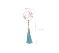 HAKIDZEL Chinese Style Metal Bookmark Hollow Out Handheld Fan Design with Tassel Pendant Elegant Page Marker for Scrapbook Notebook Textbook Reading Accessory for Students and Writers