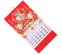 HAKIDZEL Chinese Wall Calendar with Ample Planning Space and Easy Hanging Installation 2027 Red Year the Goat Zodiac Paper Material with Preset Rope Hole and Fine String, for Household