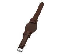 HAKIDZEL Classic 18mm Leather Tray Watchband Replacement Strap with Genuine Coffee Leather, Simple and Delicate Design, Portable Installation and Easy to Replace for Everyday Wear