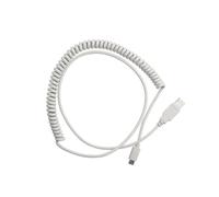 HAKIDZEL Coiled Keyboard Cable Type C Connector for Mechanical Keyboards | ABS Coil Spring Wire, Fast Data Transfer and Easy Plug and Unplug, White Finish
