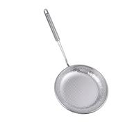 HAKIDZEL Colander Spoon Heat Resistant with Square Handle Stainless Steel Skimmer for Quick Separation of Hot Oil or Boiling Water, Silver Cooking Utensil for Kitchen and Home