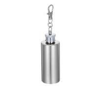HAKIDZEL Compact 2 Oz Stainless Steel Mini Keychain Flask for Women and Men, Portable Cylindrical Pocket Flask with Stylish Appearance, for Travel and Camping Use