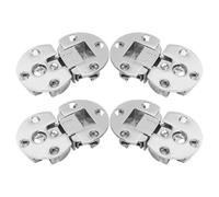 HAKIDZEL Concealed 90 Degree Cabinet Door Hinges 4Pcs Adjustable Metal Flush Hinges for Wardrobes and Specialty Tables Silver Silent Operation