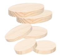 HAKIDZEL Craft Project Wood Base 6pcs Multi-Purpose Wood Plaques Figurine Holder for Succulent Flower Pots and Art Display