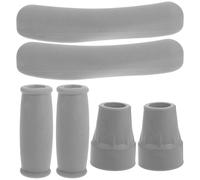 HAKIDZEL Crutch Replacement Pads for Patients and Rehabilitators 6pcs and Handle Cushions with Non-Slip Rubber Tips Providing Stable Support and Comfort for Aluminum Crutches