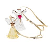 HAKIDZEL Crystal Angel Ornaments Reflecting Sunlight and Brightening Your Mood 2pcs with Elegant Angel Design Hanging Wind Chimes for Garden Or Window Decoration