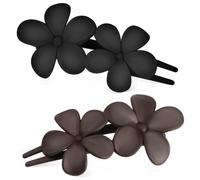 HAKIDZEL Decorative Flower Flat Hair Claw Clips 2Pcs for Women Thick Hair Wedding and Party Lightweight and Sturdy
