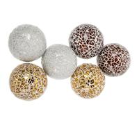 HAKIDZEL Decorative Glass Orbs Sphere Balls Mosaic Mirror Glass Ball Crack Orbs Decor for Table Centerpiece Decoration 6Pcs Set