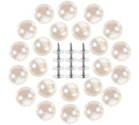 HAKIDZEL Decorative Pearl Buttons No Sew Accessory DIY 50pcs for Clothing Easy to Use Metal and Plastic Buttons for Coats and Knitted Sweaters