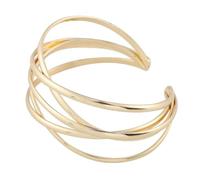 HAKIDZEL Delicate Retro Iron Open Cuff Bracelet for Women, Easy to Wear and Take, Thin Golden Bangle Suitable for Party and Engagement