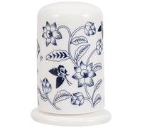 HAKIDZEL Dining Table Ceramic Toothpick Dispenser Porcelain Holder Blue White for Household Cotton Swab Storage