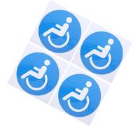 HAKIDZEL Disabled Wheelchair Sticker Decals Communicating Accessibility and Enhancing Safety 4pcs for Adhesive, Pvc Material, 5.12inch Disability Sign Glass Doors and