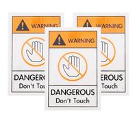 HAKIDZEL Do Not Touch Warning Sign Stickers Good Viscosity and Convenient to Apply 3pcs Pvc Material for Equipment Factories and Warehouses Safety Warning Decals