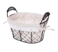 HAKIDZEL Double-handle Fruit Basket Bread Basket with Removable Cotton Cloth Lining Oval Home Organisation
