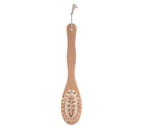 HAKIDZEL Double-Sided Bath Brush and Hanging Cotton Rope Design with Bristle and Rubber Pads, Long Ergonomic Wooden Handle and Back Massage for Bathroom Exfoliating Suitable for Children