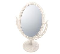 HAKIDZEL Dual-Sided Vintage Makeup Mirror with Oval Shape for Desktop Vanity and Personal Beauty Routine Featuring Sturdy Build and Classic Design