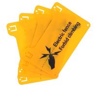 HAKIDZEL Electric Fence Warning Signs High Voltage Caution Plaques with Rounded Corners 4pcs Yellow Pvc Material for Mounting on Gates and Electric Fence Posts