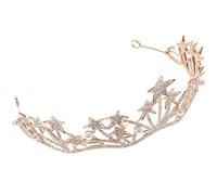 HAKIDZEL Elegant Bridal Tiara Crown with Zinc Alloy Rhinestone Crystal Pearl, Delicate Crown Headdress Accessory for Special Occasion and Weddings, Golden Wedding Dress Accessories