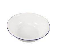 HAKIDZEL Enamel Footbath Basin Vintage Style Large White Soaking Tub for Feet Laundry and Home Use 34Cm Sturdy Wash Bowl