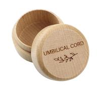 HAKIDZEL Engraved Wooden Umbilical Cord Keepsake Box Souvenir Organizer Compact Newborn Memory Case for Hair Teeth Pregnancy Storage with Secure Seal