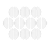 HAKIDZEL Eyeglass Nose Pads Replacement Silicone White 10 Pairs D-shaped with Anti and Comfortable Fit for Glasses and Sunglasses