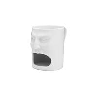HAKIDZEL Face Shape Ceramic Cookie Mug with Integrated Biscuit Holder | White Food-grade Ceramic, Holds Biscuits for Breakfast or Afternoon Tea, Funny Unique Design