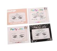 HAKIDZEL Facial Rhinestone Stickers 4 Sheets Eye Gems Self-adhesive Face Jewels Makeup Decals for Festival Halloween Party Body Decoration