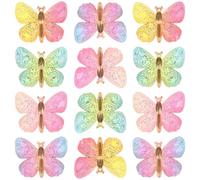 HAKIDZEL Flat Back Butterfly Charms Flatback Butterfly Decor with Holes Resin 40pcs for Attaching, Craft Embellishments for Crafting for Mobile Phones and Party Decoration