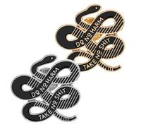 HAKIDZEL Funny Snake Brooches in Golden and Silver, Decorative Accessories 2pcs Creative Alloy Brooch Pins for Ladies for Bags and Jeans Clothing