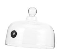 HAKIDZEL Glass Smoking Dome Cover for Meal Warmer Food Cover Lid Round Handle for Serving Dishes Crystal Cake Dessert Cover for Kitchen Accessories
