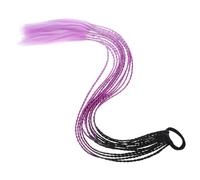 HAKIDZEL Gradient Synthetic Ponytail Braid Hair Extension 36-inch Long Ombre Black Dark Purple Violet for Women Hairpiece Cosplay and Daily Styling