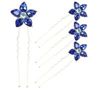 HAKIDZEL Hair Accessories Zinc Alloy Rhinestone U Shaped 4pcs Hair Pins Decorative Creating Elegant Birthday Valentine’s Day for Women for Bride