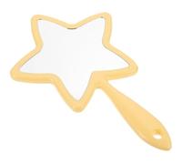 HAKIDZEL Hand Held Mirror Handheld Travel Mirror Elegant Pink and Valentine's Day Gifts with Five-pointed Star Handle, Multi-purpose Made of Glass and Pu Random Color for Outdoor Use