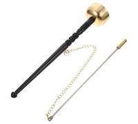 HAKIDZEL Hand Percussion Instrument with Wooden Handle Copper Yin Qing Buddhist Comfortable to Hold and Attracts Attention, for Meditation, Temple Ceremonies and Spiritual Practices