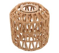 HAKIDZEL Handwoven Rustic Lampshade Made of Paper Rope with Simple Installation, Custom Simulation Rattan Lampshade Options for Cozy Cafés and Coffee Shops, Artistic Farmhouse Style