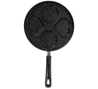 HAKIDZEL Heart Shaped Fried Egg Pan Made of Iron with Multi-Grid and Groove Design, Practical Kitchen Pan to Keep Food from Rolling and Sliding, Suitable for Cooking Breakfast Random Color