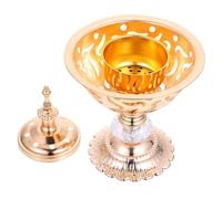 HAKIDZEL Incense Burner Decoration for Incense Burning and Meditation Decoration Meditation for and European Style Hollowed-out Iron Golden Metal Design for Living Room and Religion Use