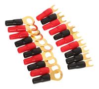 HAKIDZEL Insulated Terminal Connectors Easy Installation and Protection against Current Leakage 20pcs for Car Audio Modifications with Fork and Ring Shapes, Rubber Copper Material