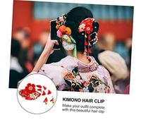 HAKIDZEL Japanese Style Kimono Hair Clip for Women Durable Cloth Cherry Blossom Tassel Hair Ornament Lightweight Headdress Accessory for Yukata and Traditional Outfits