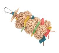 HAKIDZEL Large Hanging Parrot Chewing for Birds, Wooden Shredding Design | Colorful Vine Ball and Wood Pieces, Bird Cage Hanging Style, Suitable for Parakeet and Macaw