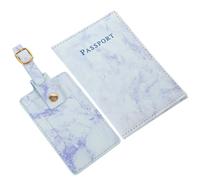 HAKIDZEL Lightweight Travel Passport Protector and Luggage Tag Set with Easy to Clean Pu Leather and Metal Materials for Flight and Suitcase Use