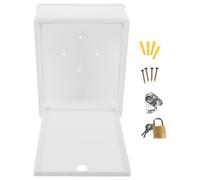 HAKIDZEL Lockable Wall Mount Milk Box and Letter Holder Outdoor Plastic Container with Secure Lock, 8.46X6.69X3.74 Inch for Home and Garden Use