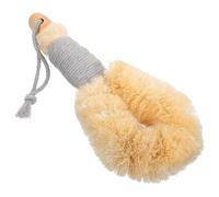 HAKIDZEL Long Handle Bath Scrubber for Shower with Wooden Handle and Sisal Hemp Fibres, Non-Slip Massage Exfoliation Brush for Body Cleansing and Improved Circulation