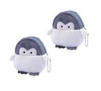 HAKIDZEL Lovely Penguin Plush Purses Cute Cartoon Style 2pcs Mini Lipstick Bags in Black, Soft Plush Material with Storage for Small Items, Keep Personal Belongings Safe for Everyday