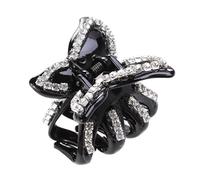 HAKIDZEL Luxury Black Rhinestone Hair Clip with Dual Teeth and Multipurpose Resin Jaw Clip for Women and Daily Use Hair Accessories