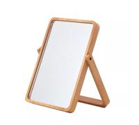HAKIDZEL Makeup Mirror with Image and Adjustable Angle Wooden Frame Rectangular Vanity Mirror for Daily Use on Bathroom or Bedroom Desktop